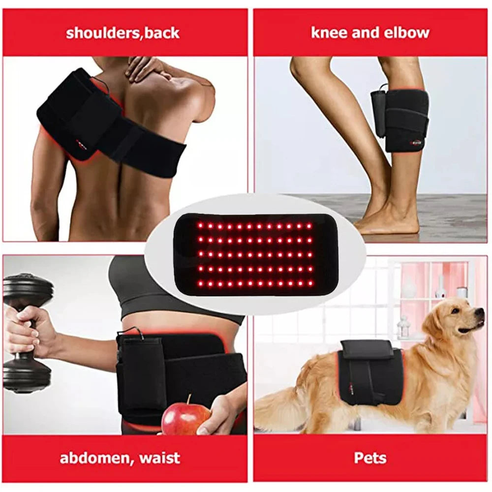 Portable Infrared LED Heat and Massage Pad for Back Waist