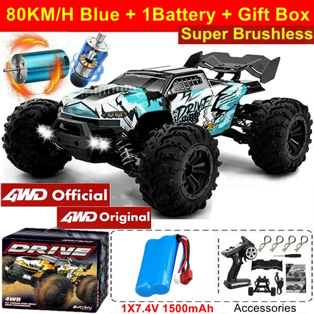 4WD Off Road Remote Control Car High Speed Brushless Buggy