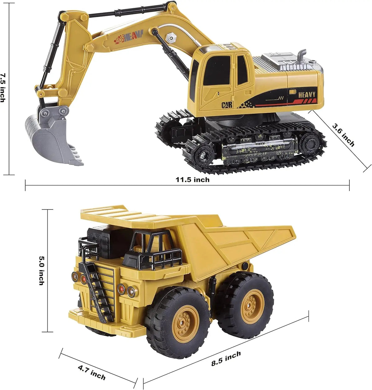 Joyfy 2Pcs RC Construction Vehicle Toy Set Excavator And Truck
