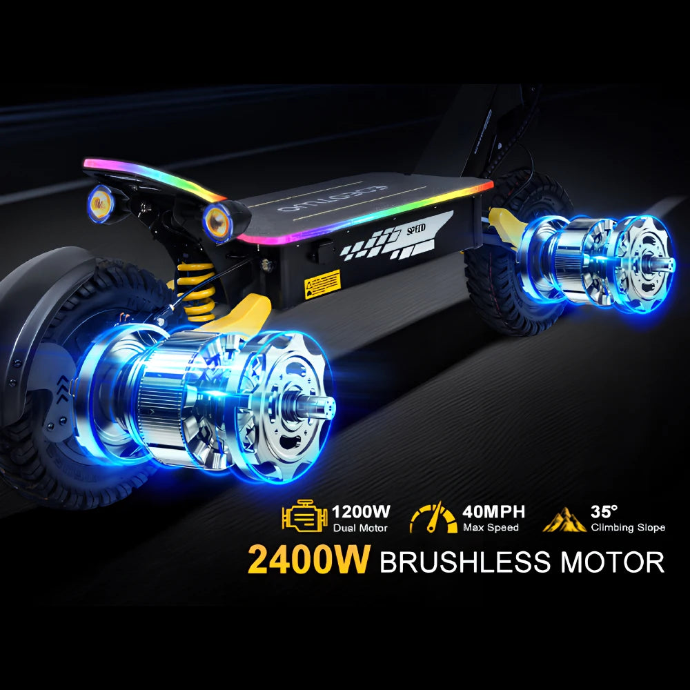 EOEOTWO Dual Motor Electric Scooter With Hydraulic Brakes