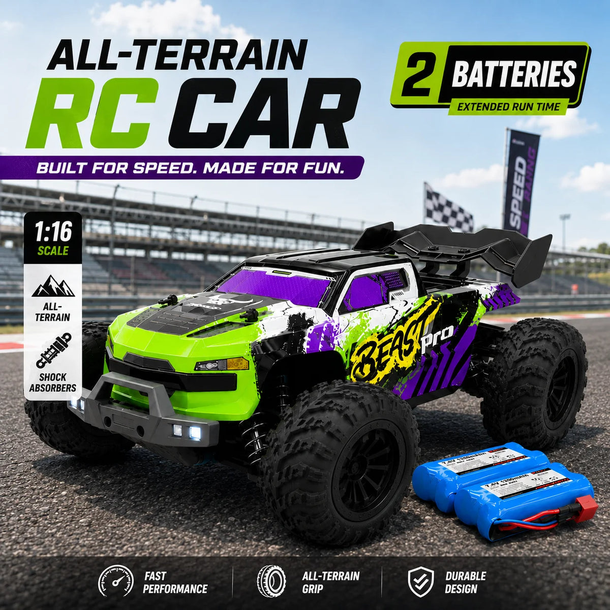 ZNLYRION 4WD Off-Road RC Buggy Remote Control Racing Truck