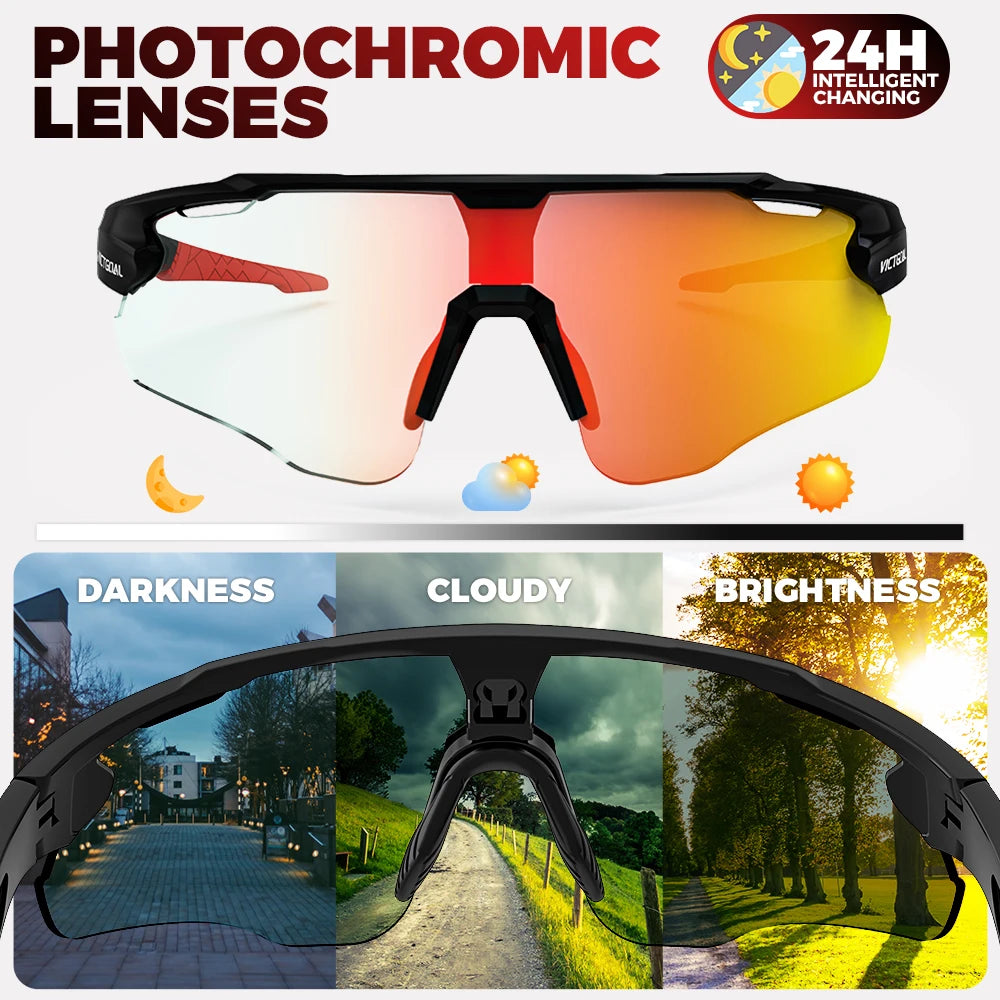 Victgoal Photochromic Cycling Sunglasses With UV400 Protection