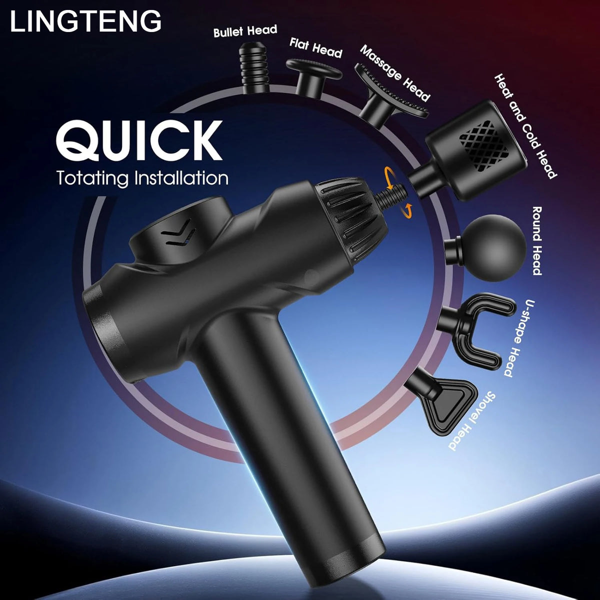 LINGTENG Hot And Cold Deep Tissue Massage Gun For Muscle Relaxation