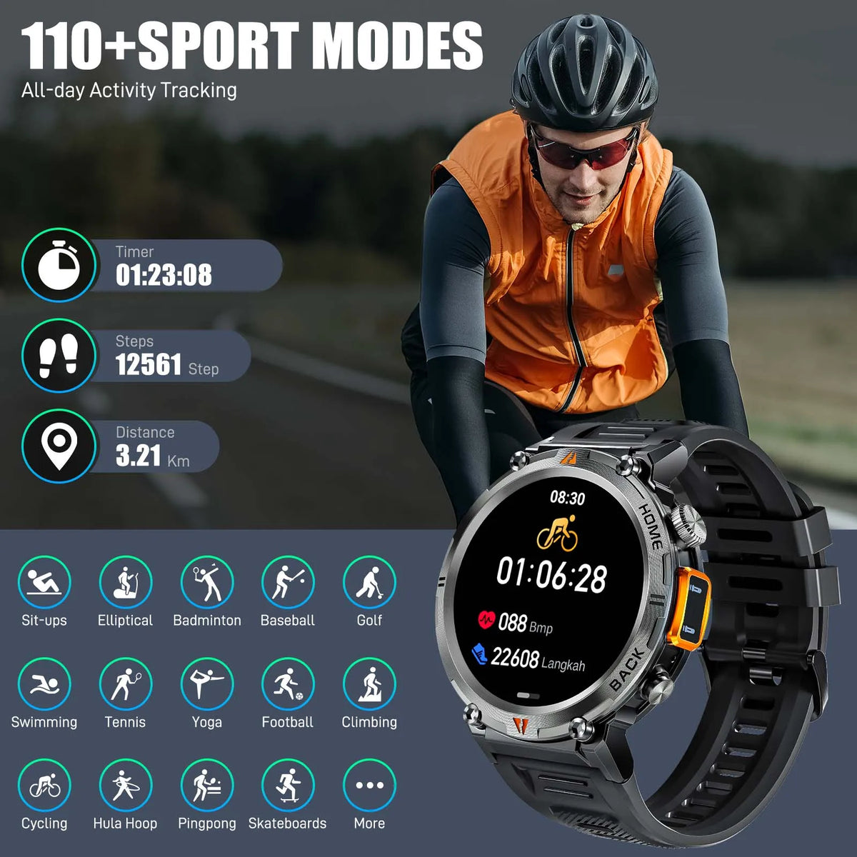 EIGIIS KE3 Bluetooth Call Smartwatch with Heart Rate Monitor
