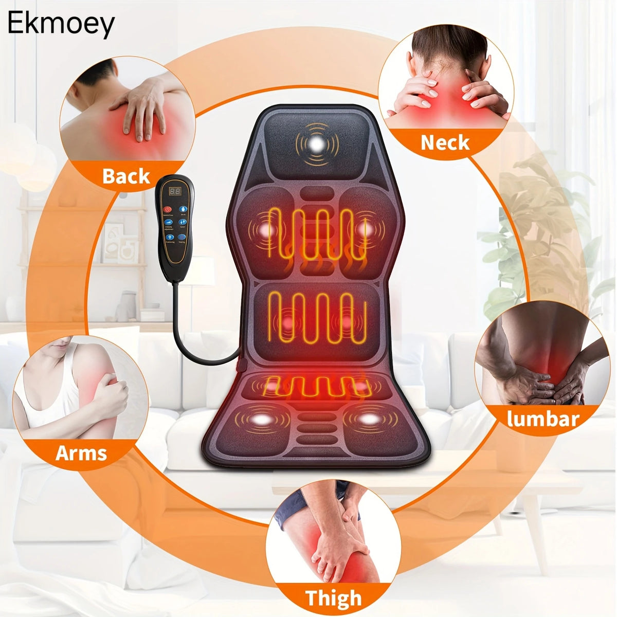 Ekmoey Massage Seat Cushion With Vibration And Heating Pad