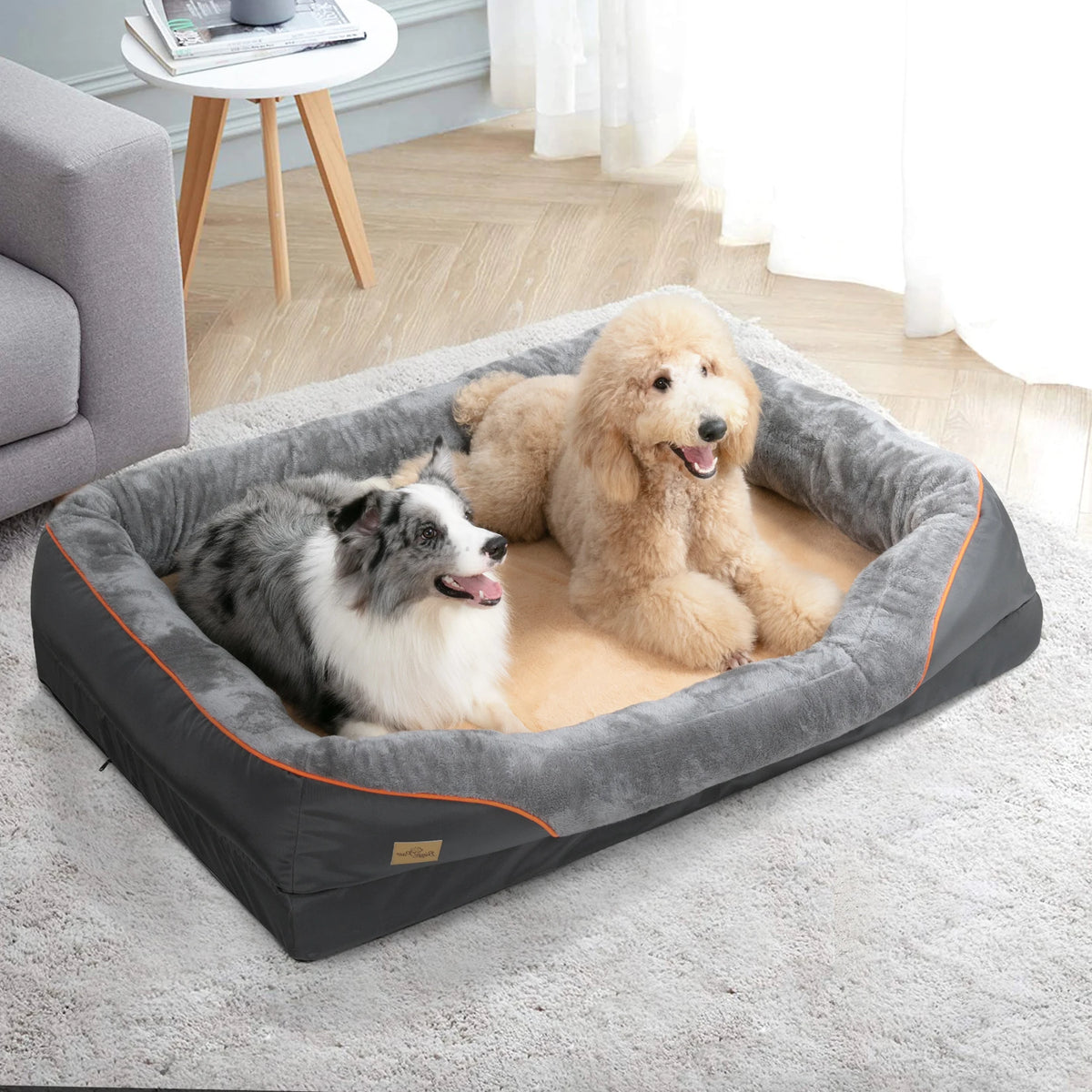 BINGOPAW Waterproof Dog Bed With Removable Washable Fleece Cover