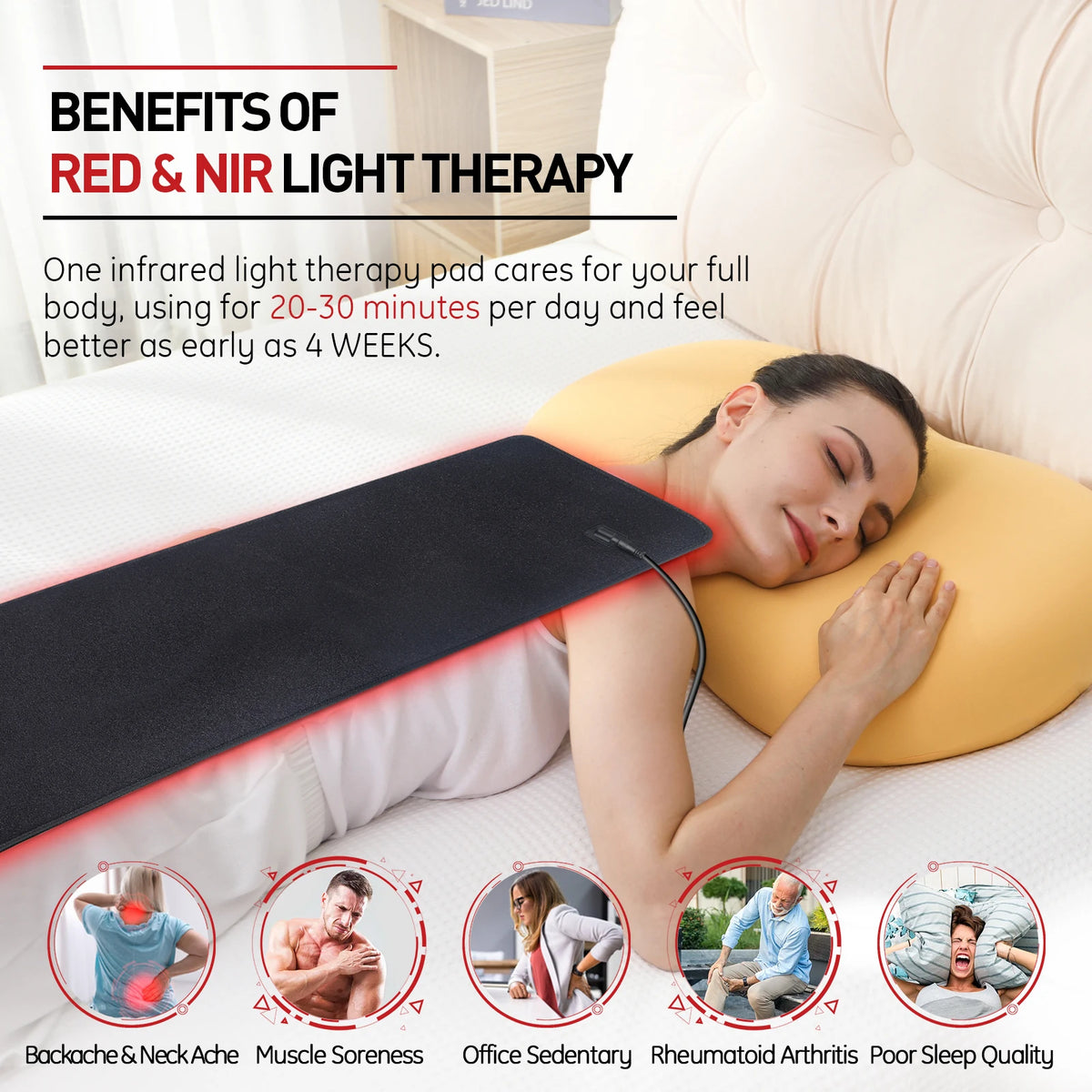 Astarexin Red Light Therapy Heating Pad Muscle Pain Relief