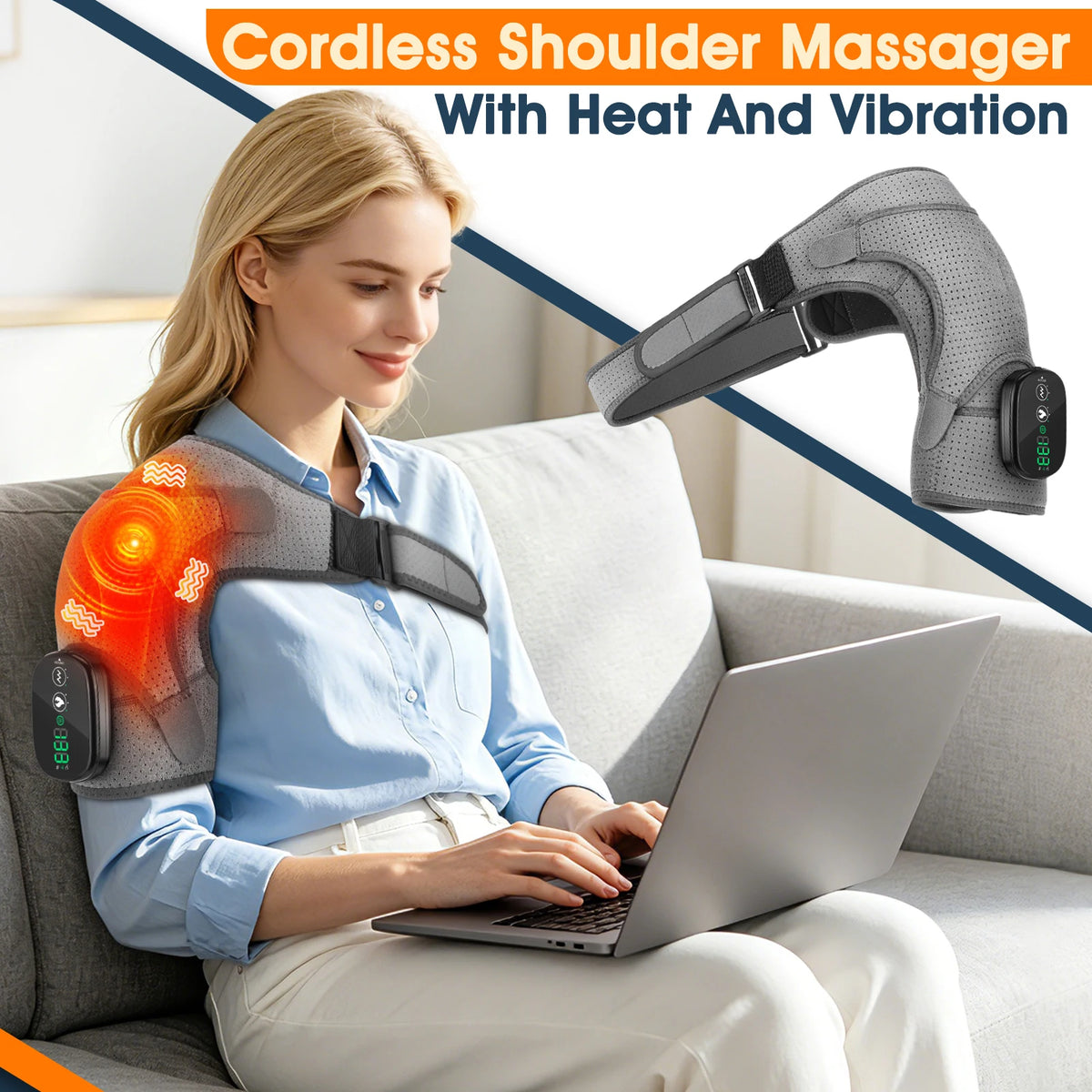 Hailicare Cordless Heated Shoulder Massager With Vibration Therapy