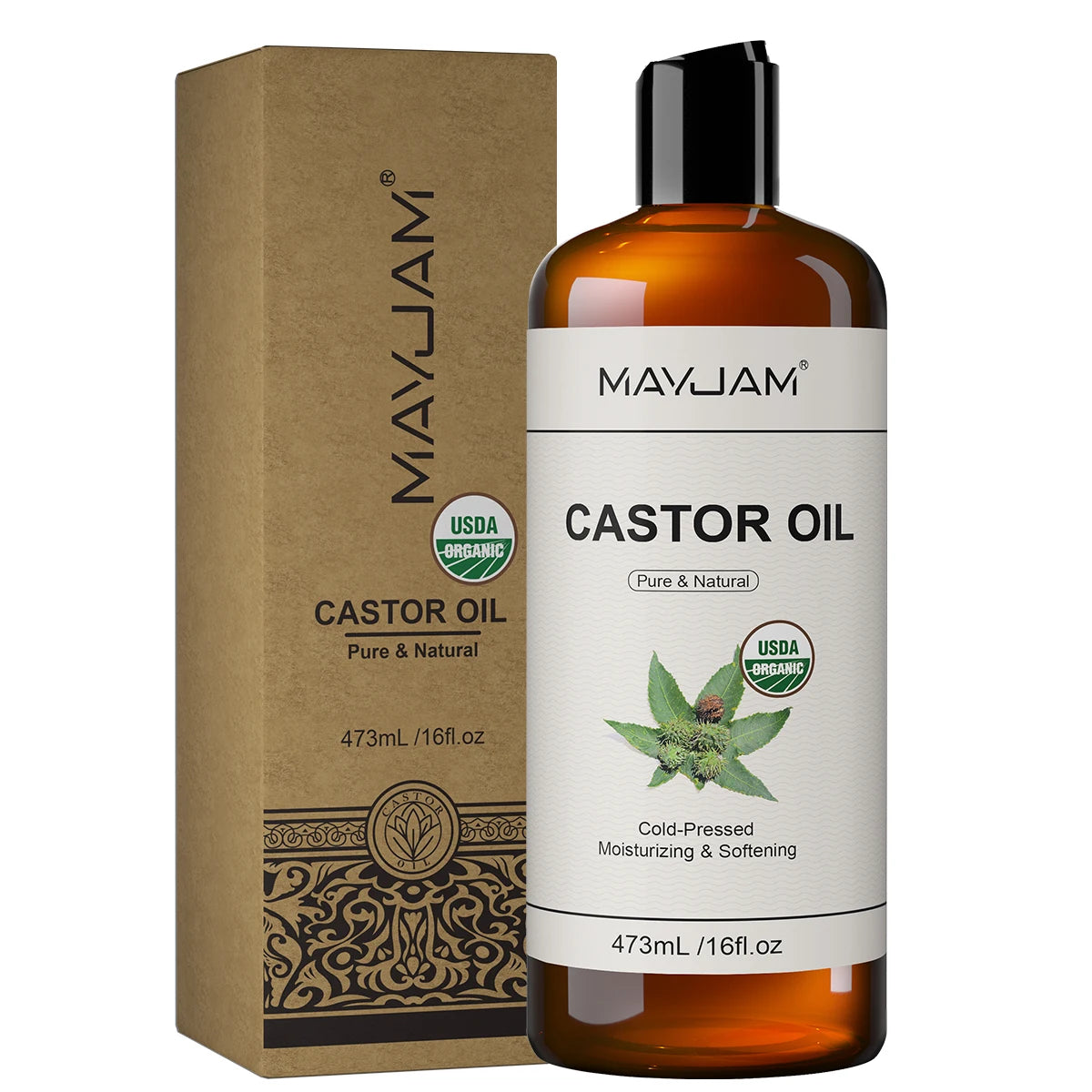 MAYJAM Organic Cold Pressed Castor Oil for Skin and Hair Care