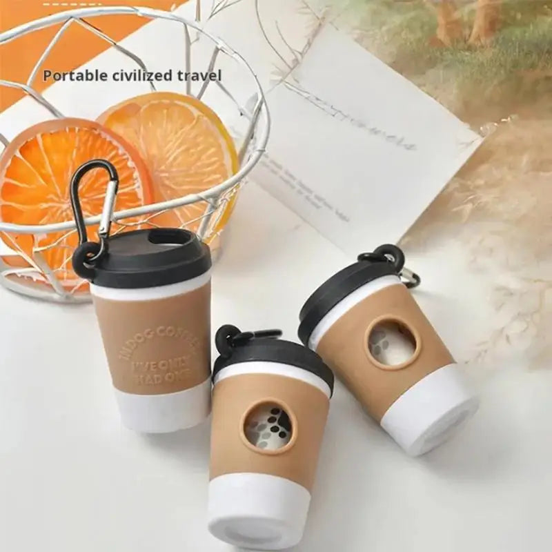 Portable Dog Waste Bag Dispenser With Coffee Cup Design