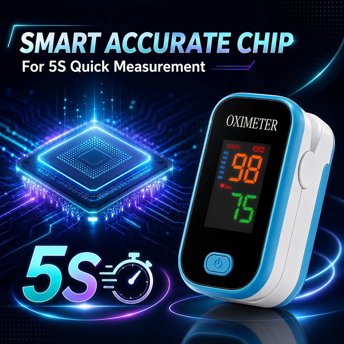 Jitesy Finger Pulse Oximeter for Oxygen Saturation and Heart Rate