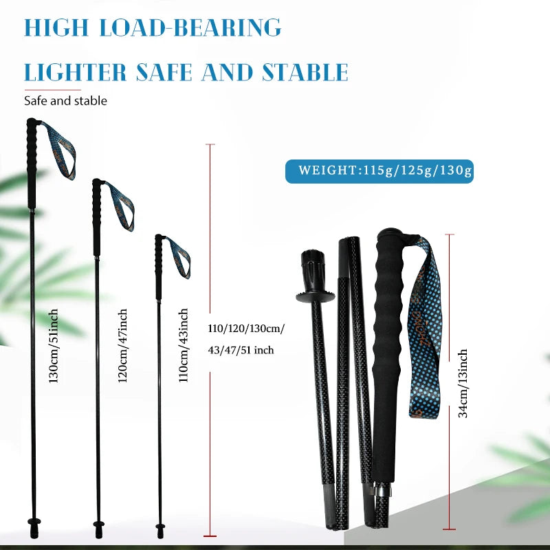 Okhealing Lightweight Carbon Fiber Telescopic Trekking Poles For Hiking