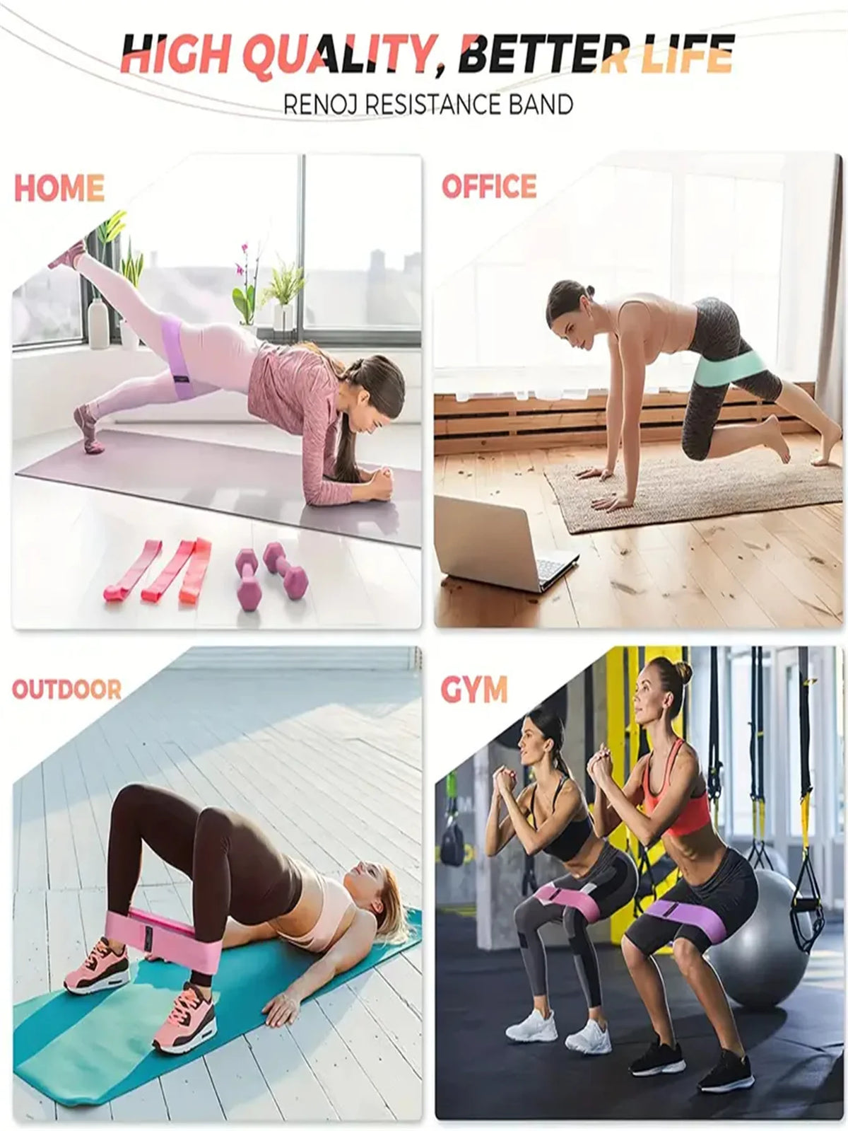 Pilates Yoga Elastic Resistance Bands for Strength and Stretch Workouts