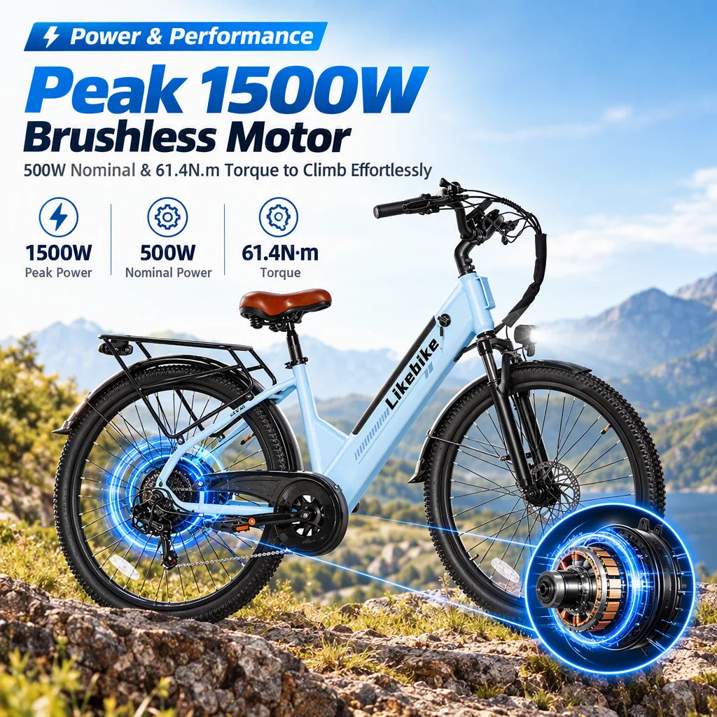 Electric Commuter Bike With 1500W Peak Motor And UL Certification