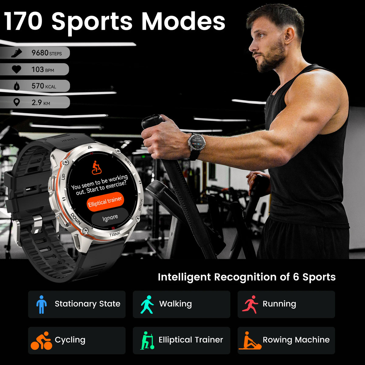 Kospet Tank T3 Ultra Rugged Gps Smartwatch Amoled Fitness Bluetooth