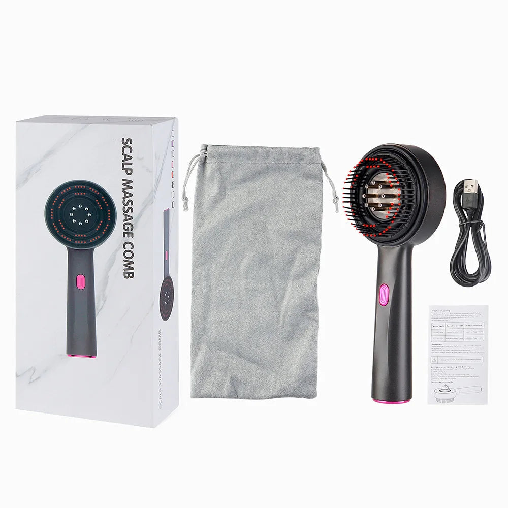 Foreverlily Electric Vibration Scalp Massage Comb With Oil Applicator