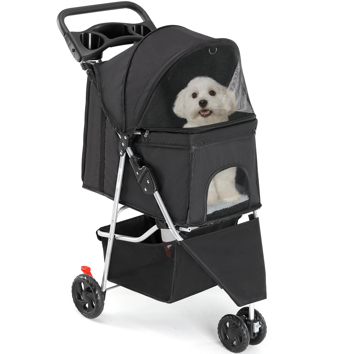 JHK Foldable Pet Stroller for Small Dogs and Cats Outdoors