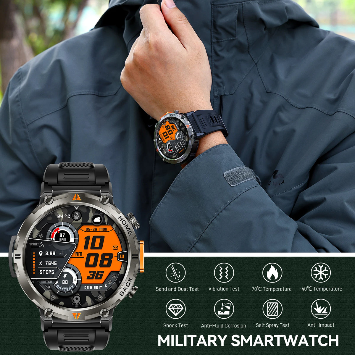 EIGIIS KE3 Bluetooth Call Smartwatch with Heart Rate Monitor