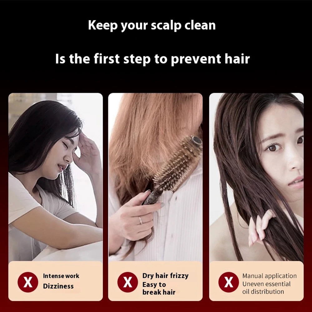 Foreverlily Electric Vibration Scalp Massage Comb With Oil Applicator