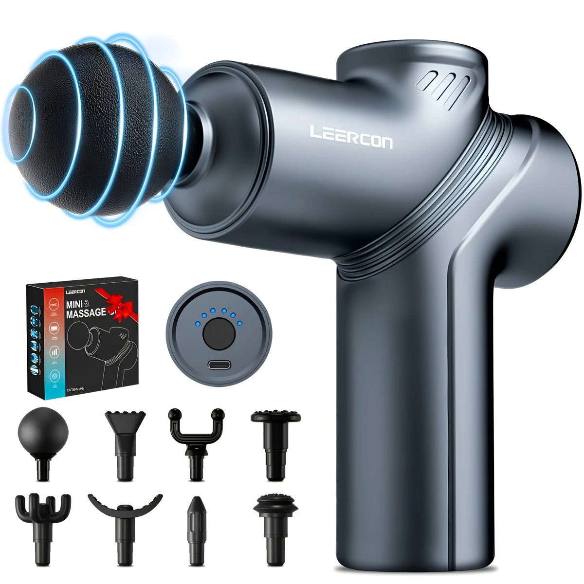 Leercon Muscle Massage Gun Portable Brushless Motor With Four Heads