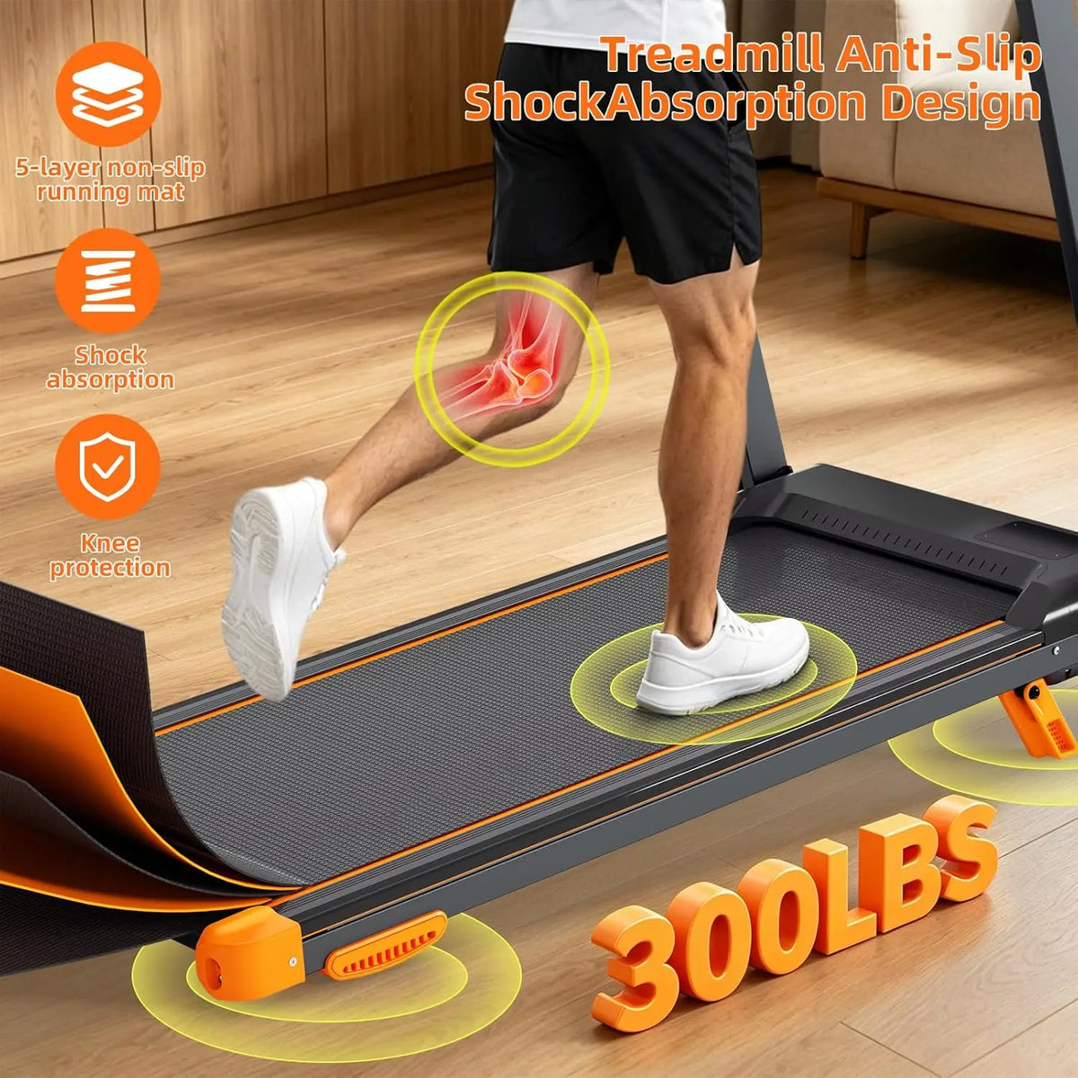 Compact Foldable Walking Treadmill Featuring Adjustable Incline And Led Display