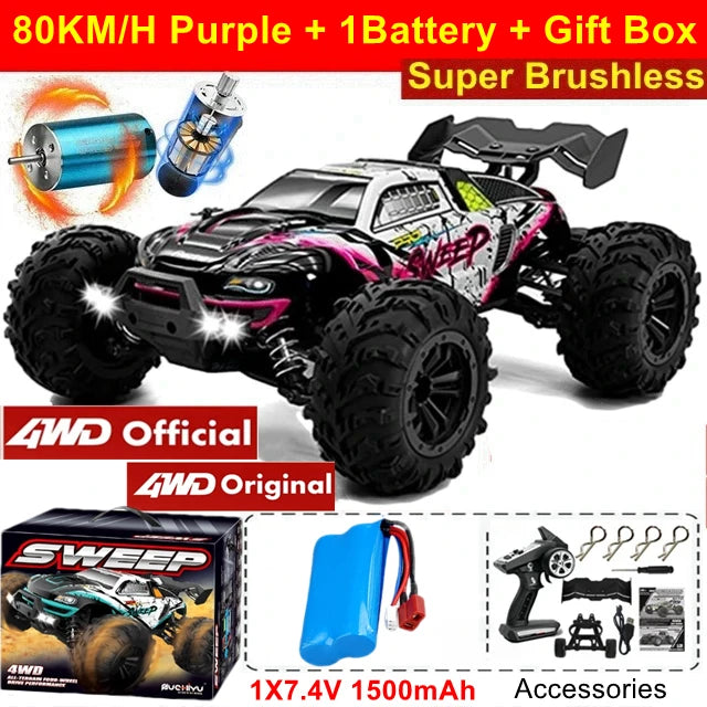 4WD Off Road Remote Control Car High Speed Brushless Buggy