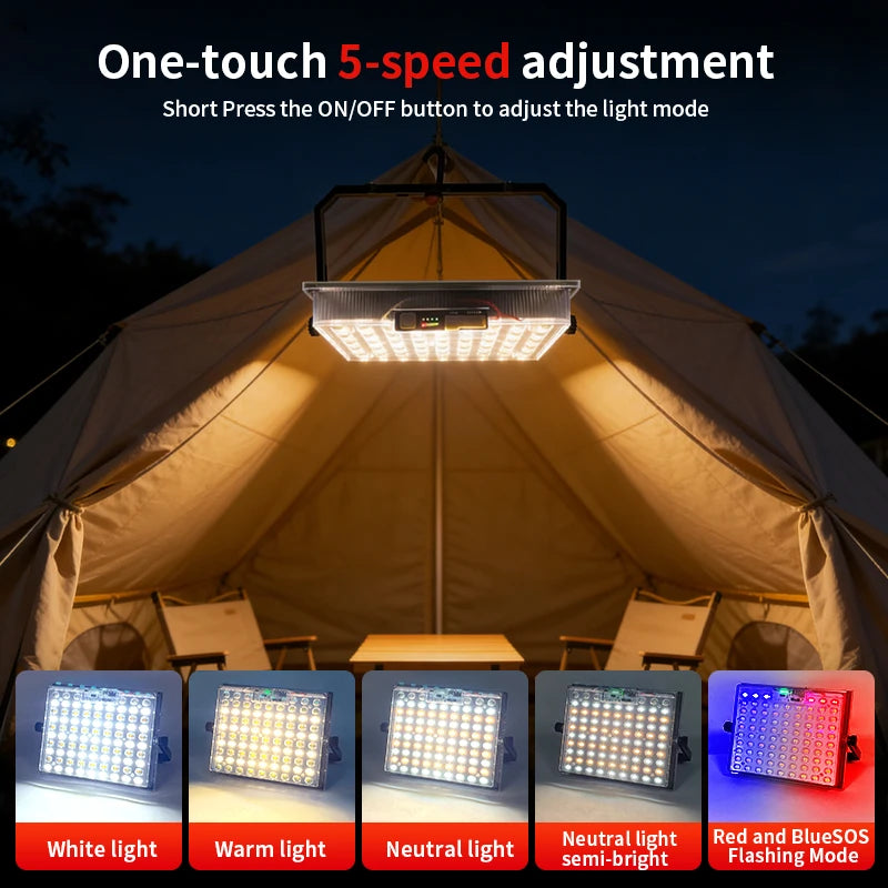 Morglad Solar Rechargeable Camping Lantern With Dual Charging