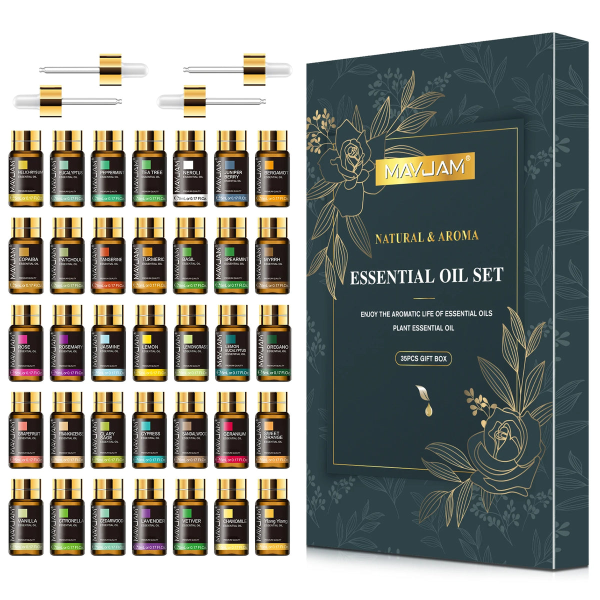 MAYJAM Essential Oils Aromatherapy Gift Set With Botanical Scents