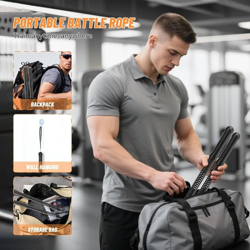 Wireless Combat Rope Trainer for Strength and Aerobic Fitness