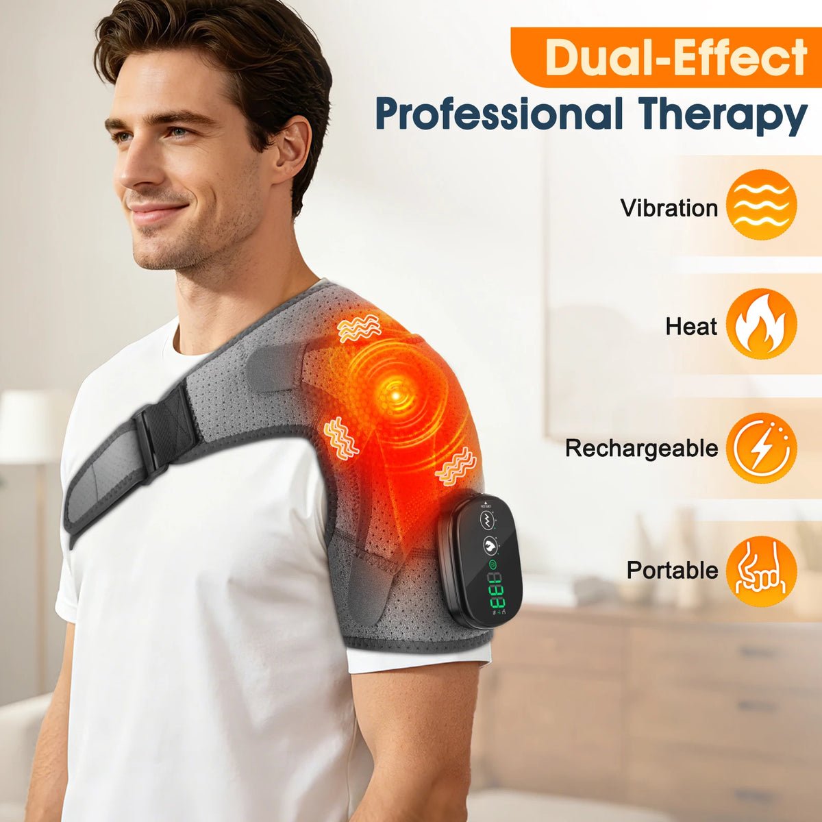 Hailicare Cordless Heated Shoulder Massager With Vibration Therapy