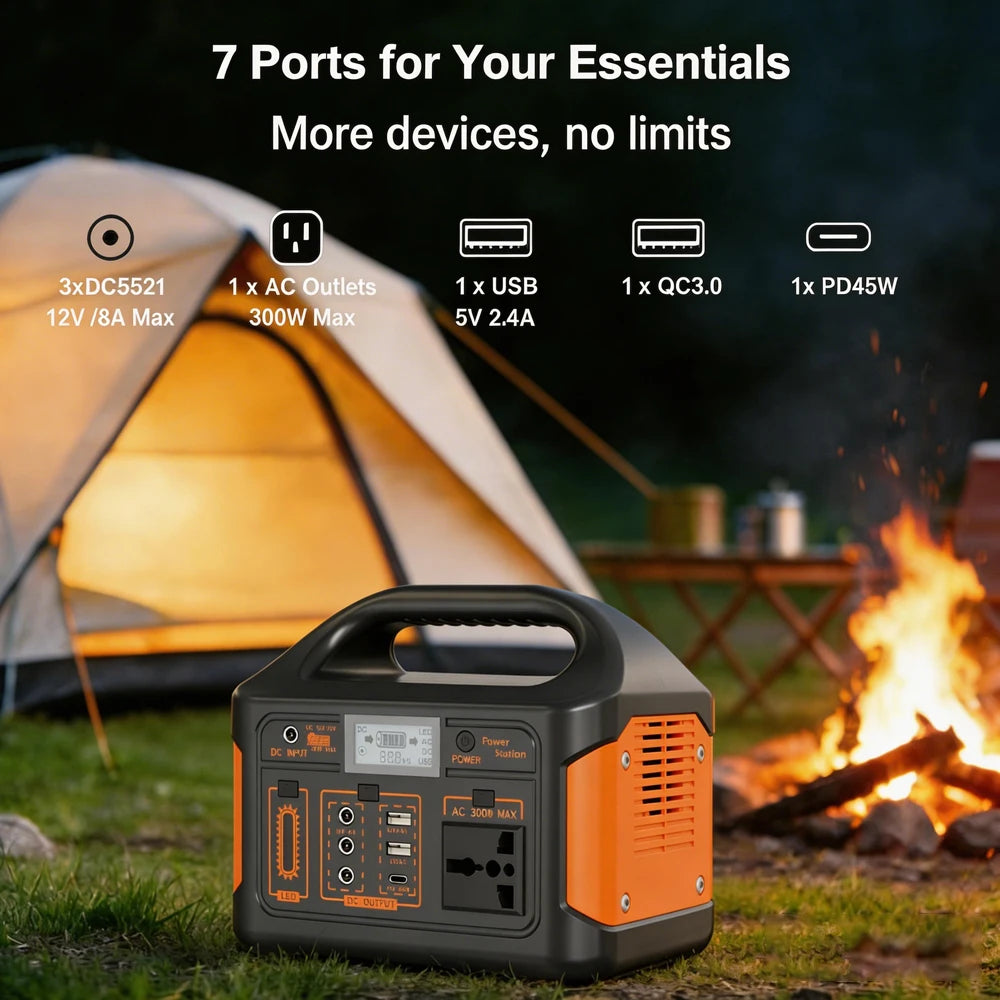 GaiaRay 300W 460Wh LiFePO4 Portable Power Station Generator
