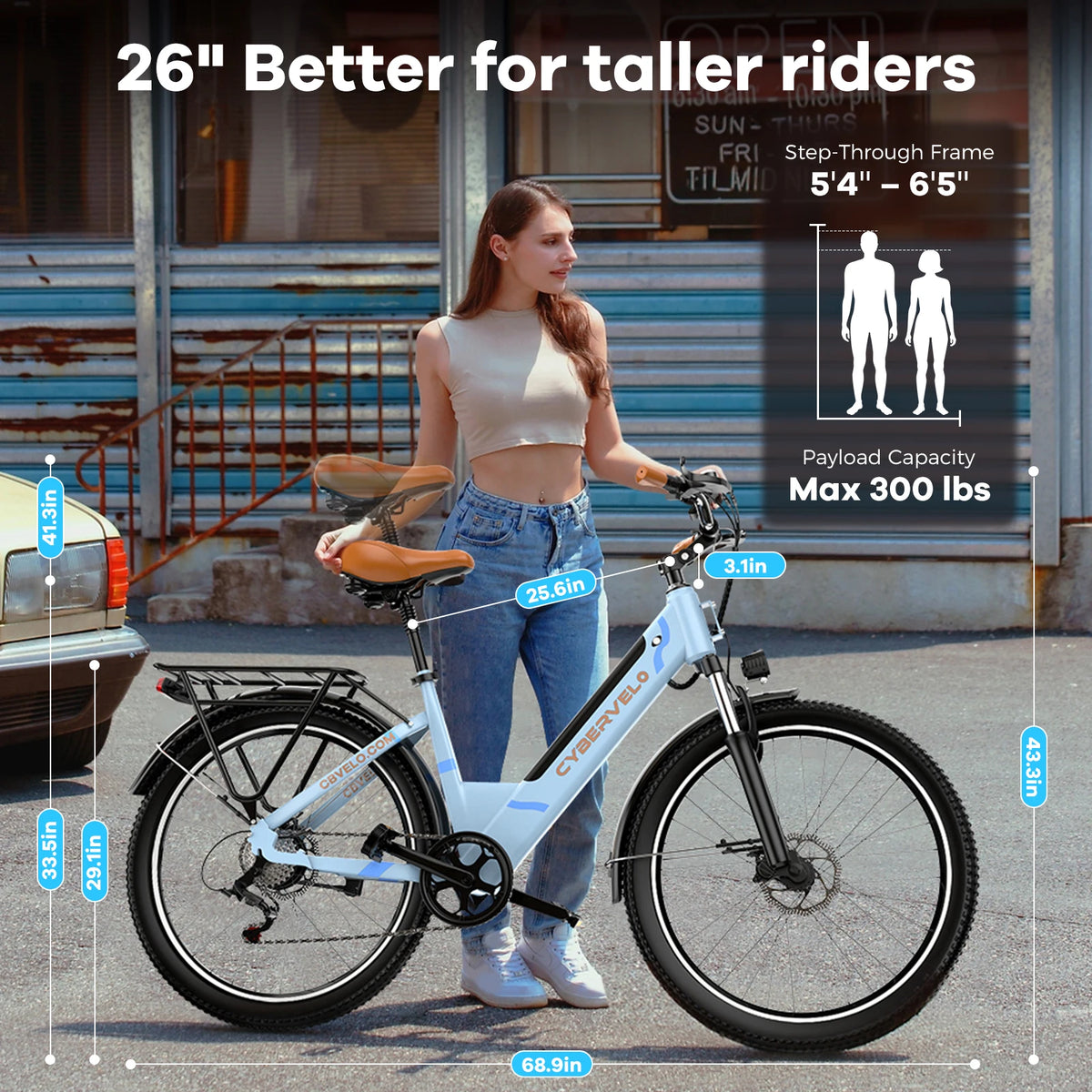 Cybervelo Urban Electric Bike With 1000W Motor And 7 Speed Gears