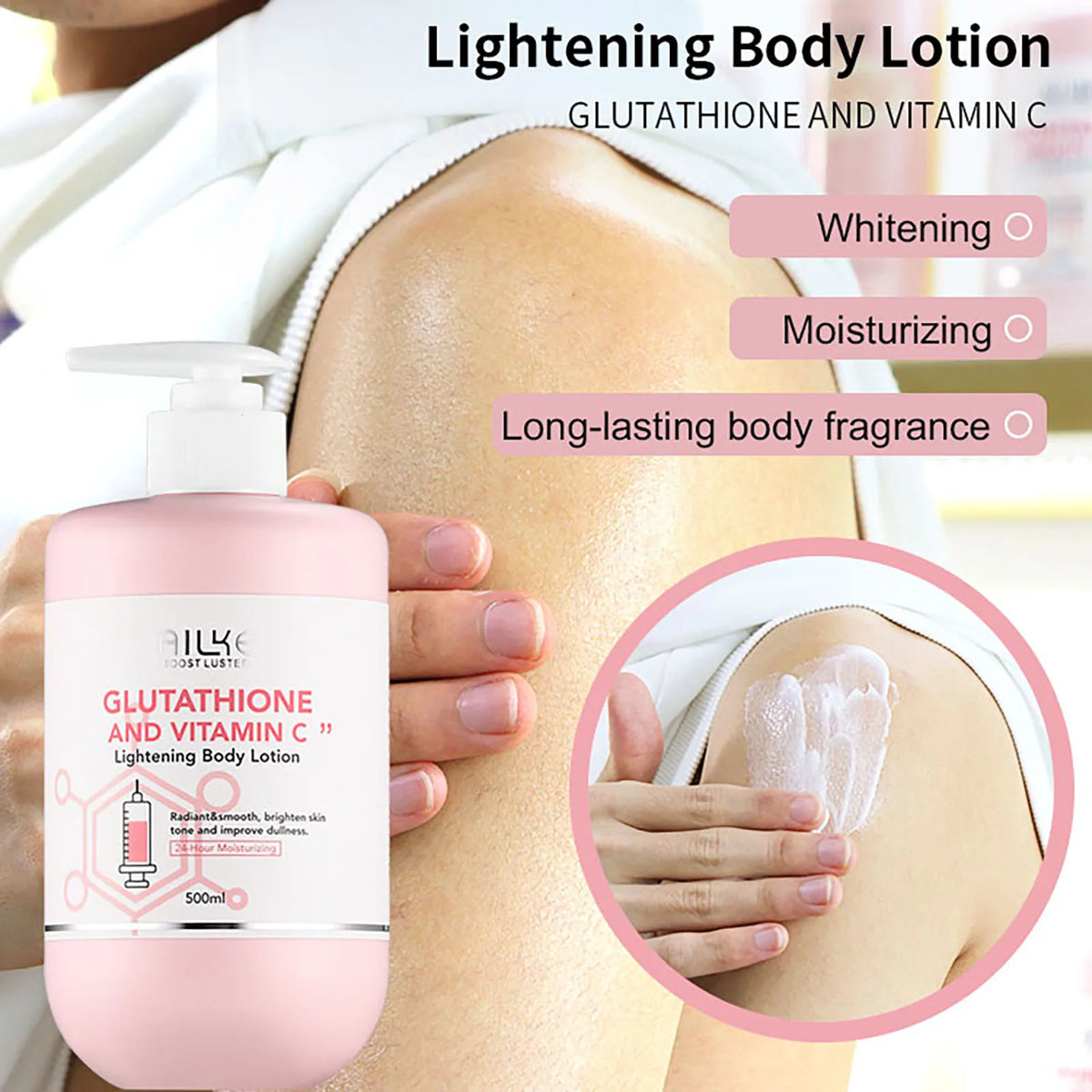 AILKE Vitamin C Glutathione Brightening Lotion for Even Skin Tone