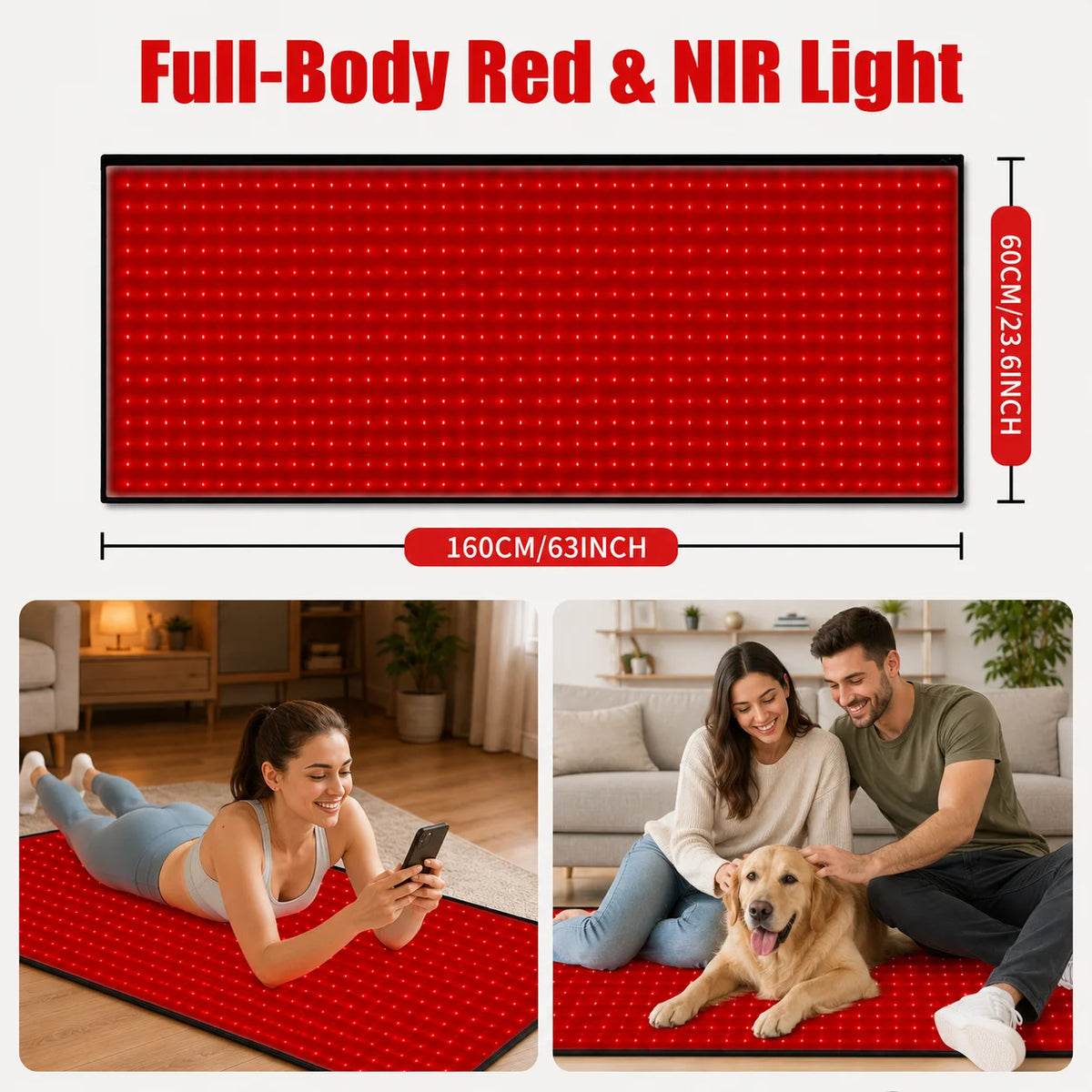 Red Light Therapy Mat With 660nm And 850nm Led Panels