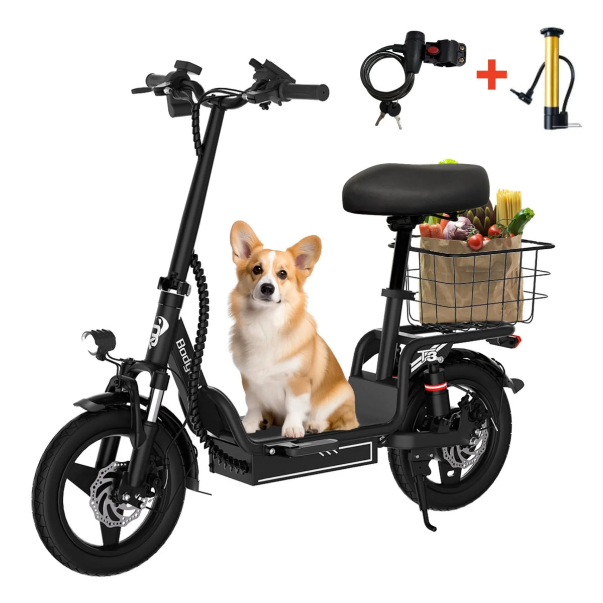 Bodywel T3 Folding Electric Scooter With Shock Absorption