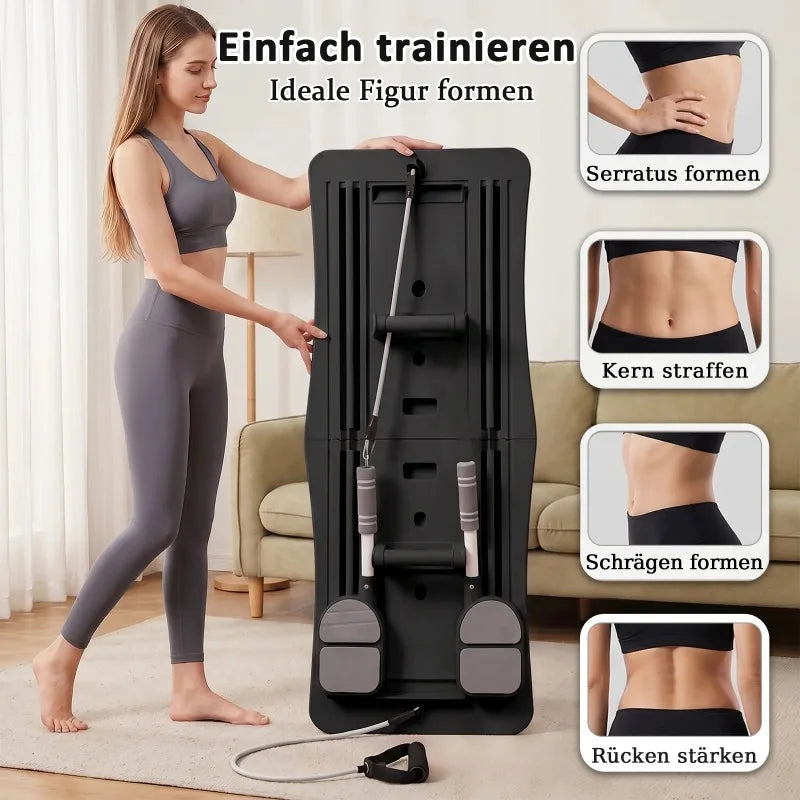 Foldable Multifunctional Home Workout Board With Resistance Bands And Handles