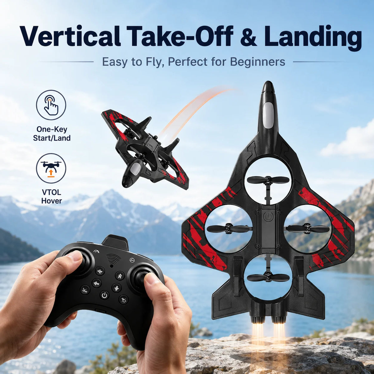 ZNLYRION YL87 RC Foam Fighter Plane With 360 Stunt Flight