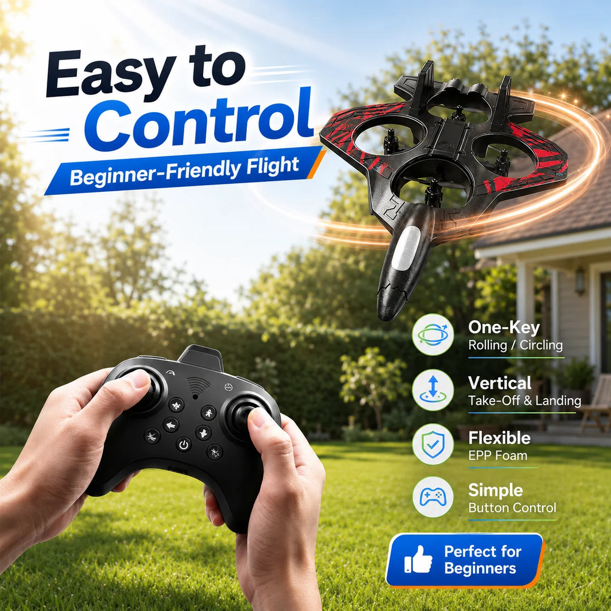 ZNLYRION YL87 RC Foam Fighter Plane With 360 Stunt Flight