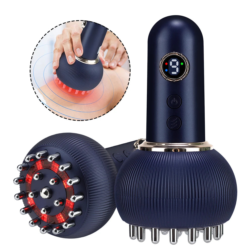 PASTSKY Heated EMS Body Massager Brush For Muscle Relaxation