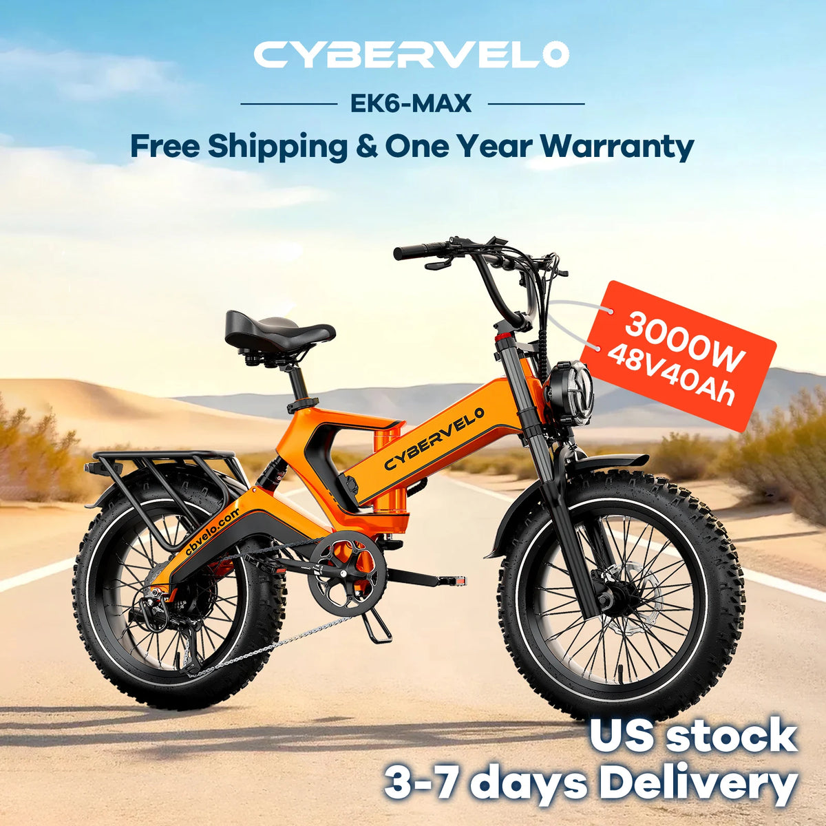 Cbvelo Ek6 Max Fat Tire Electric Commuter Bicycle For Trails
