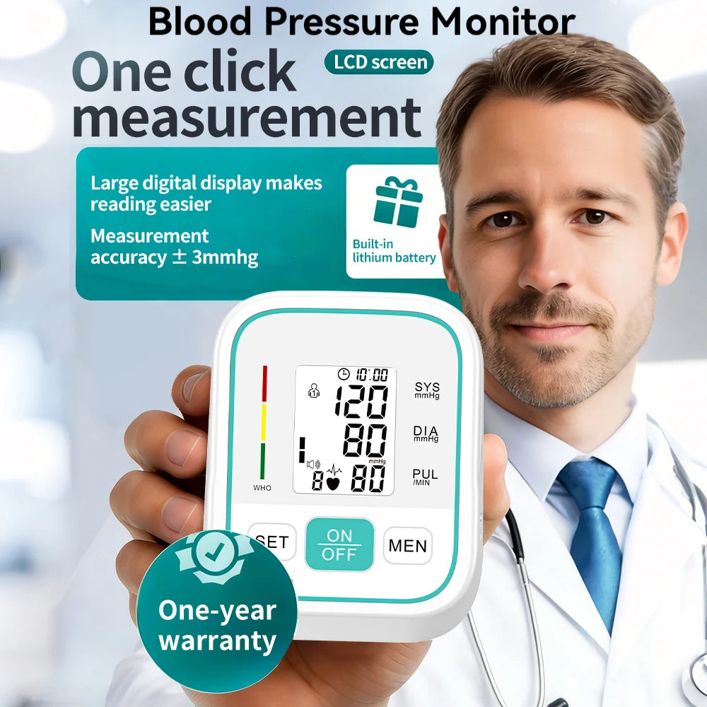 Automatic Upper Arm Blood Pressure Monitor With Voice Readout