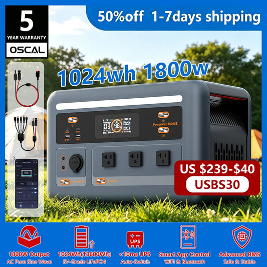 Oscal PowerMax 1800Se 1024Wh Portable Power Station