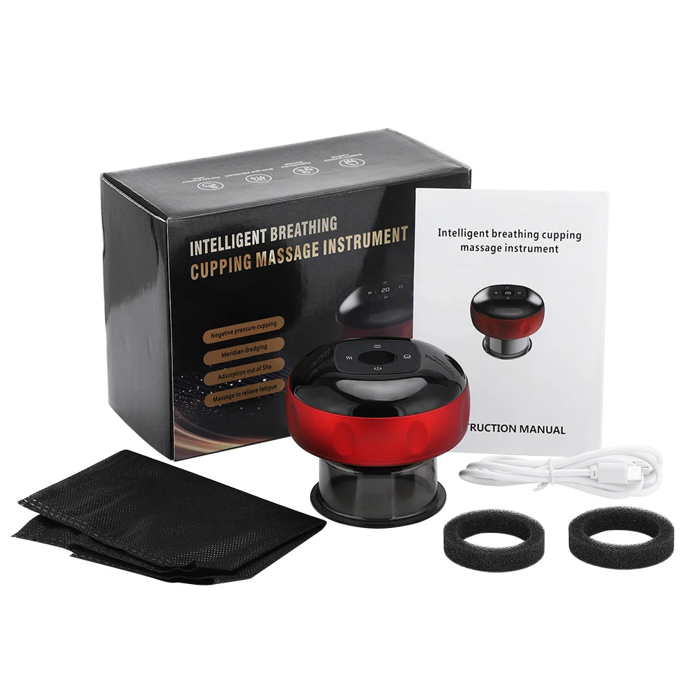 Smart Electric Vacuum Cupping Massager With Heating And Gua Sha