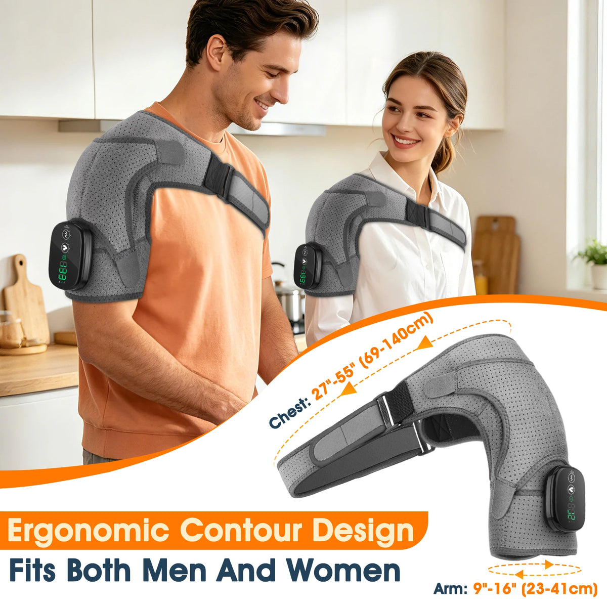 Hailicare Cordless Heated Shoulder Massager With Vibration Therapy