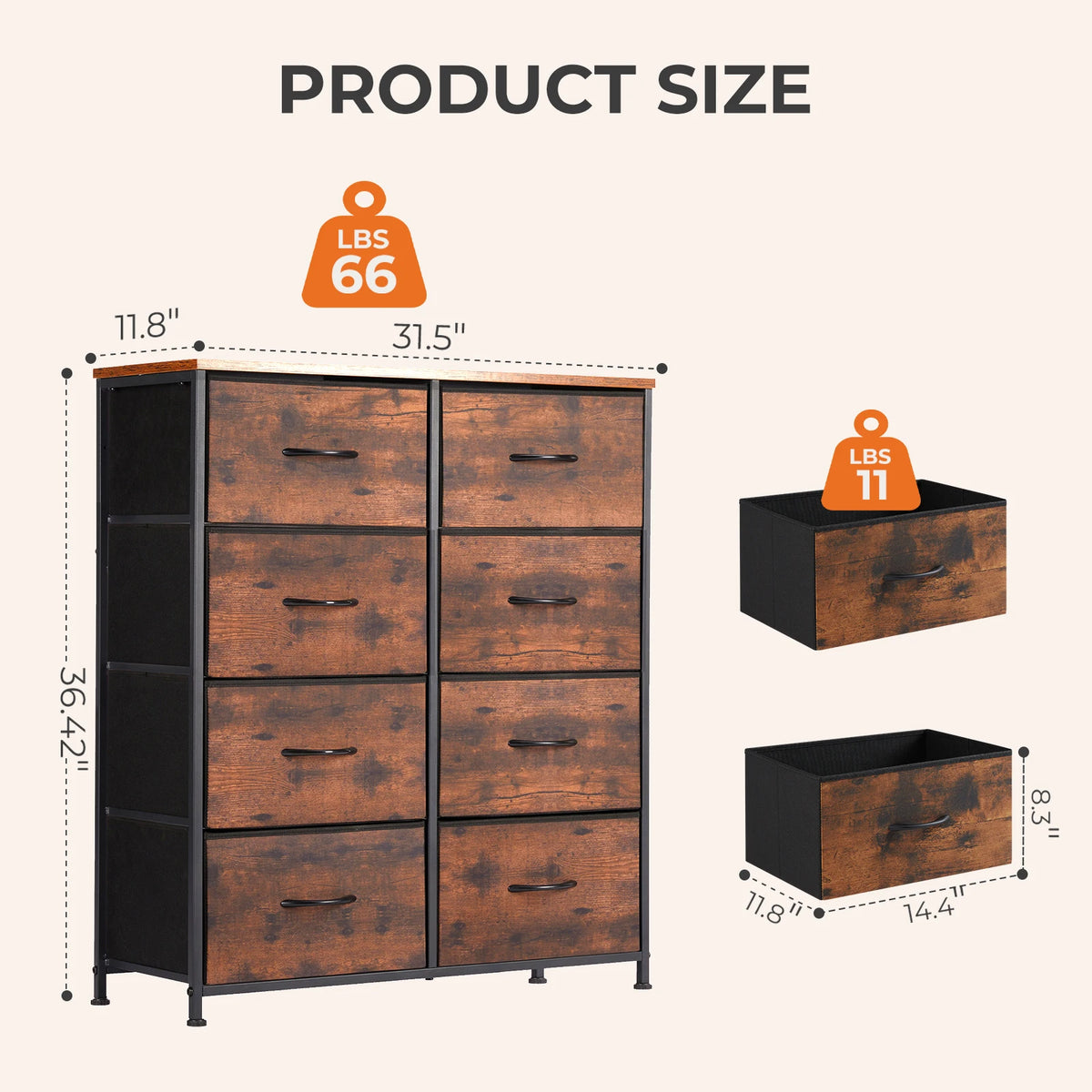MCQ Modern Fabric Storage Cabinet With Drawers For Living Room