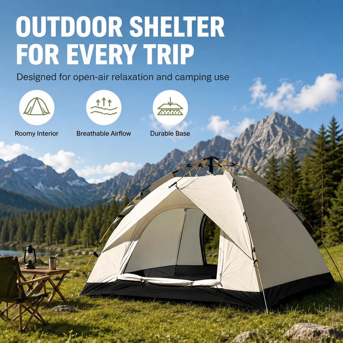 TribeNest Automatic Pop Up Camping Tent Windproof And Rainproof