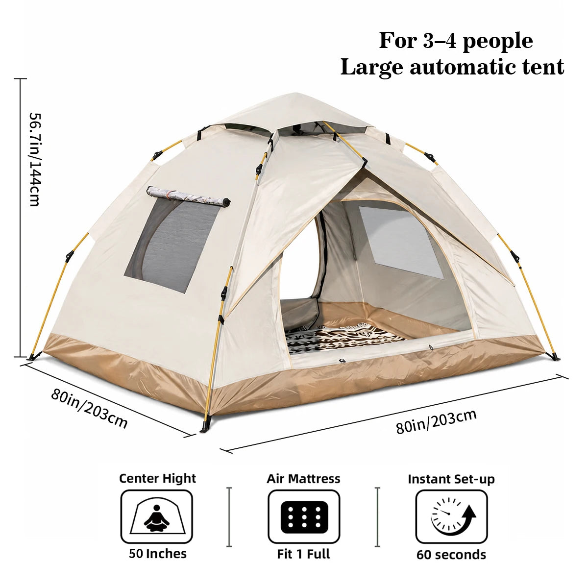 TribeNest Automatic Pop Up Camping Tent Windproof And Rainproof