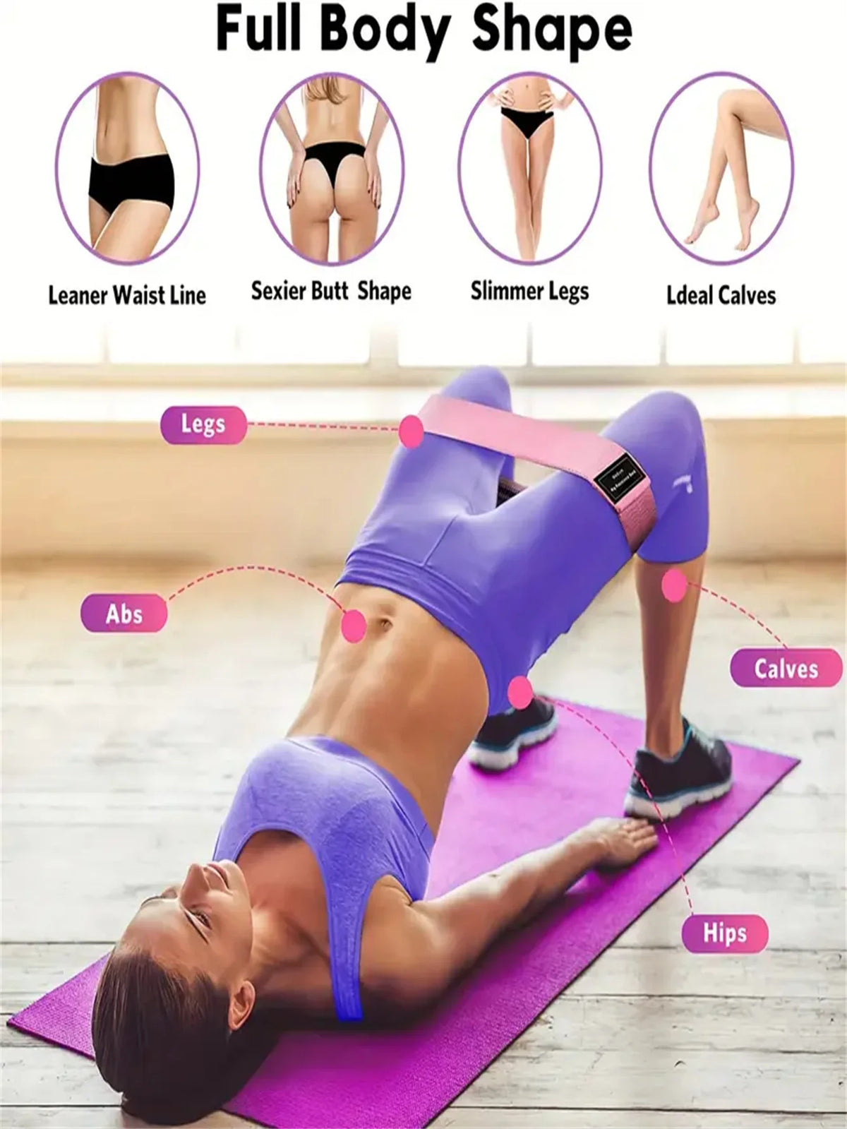 Pilates Yoga Elastic Resistance Bands for Strength and Stretch Workouts