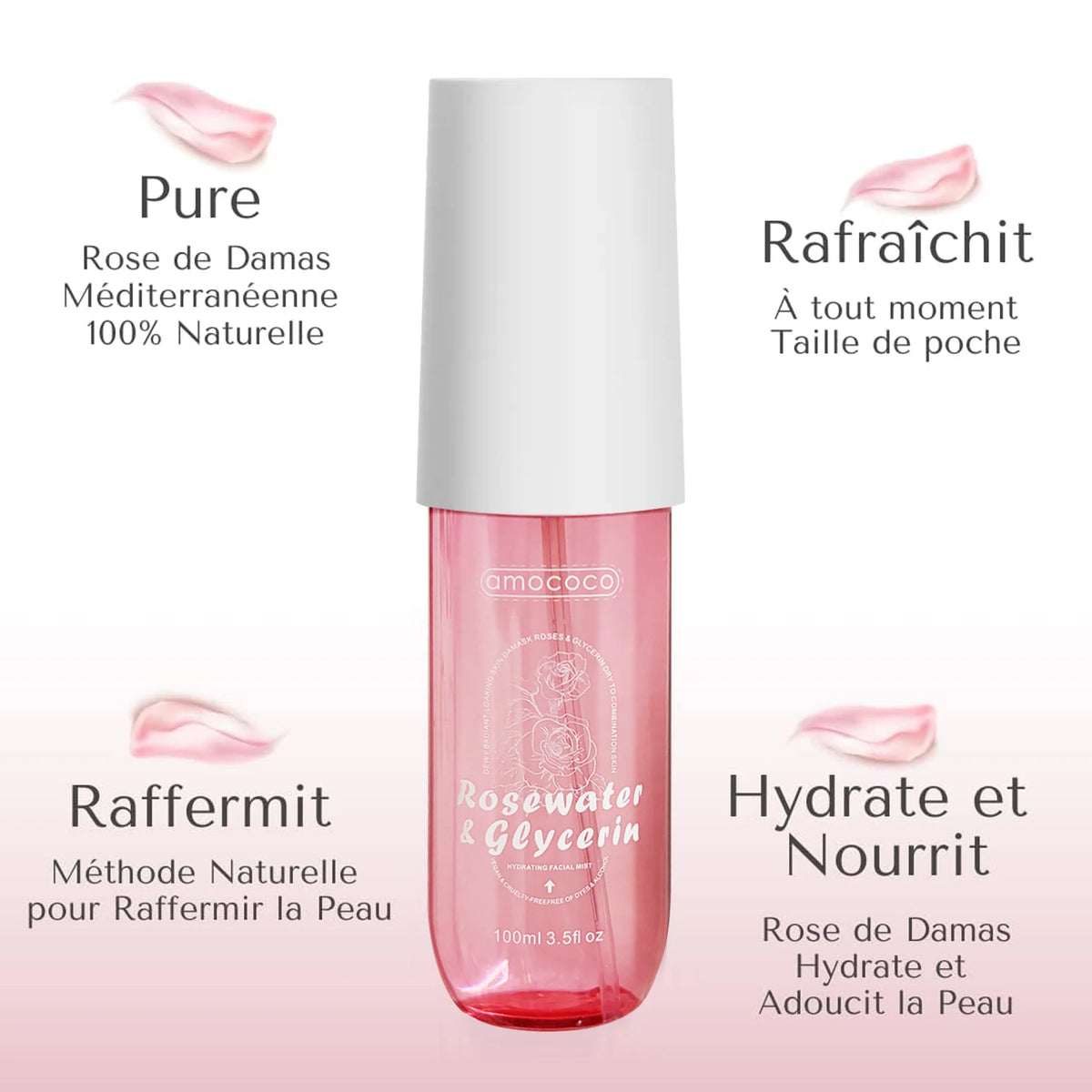 AMOCOCO Rose Water Facial Mist Hydrating Spray Daily Skincare