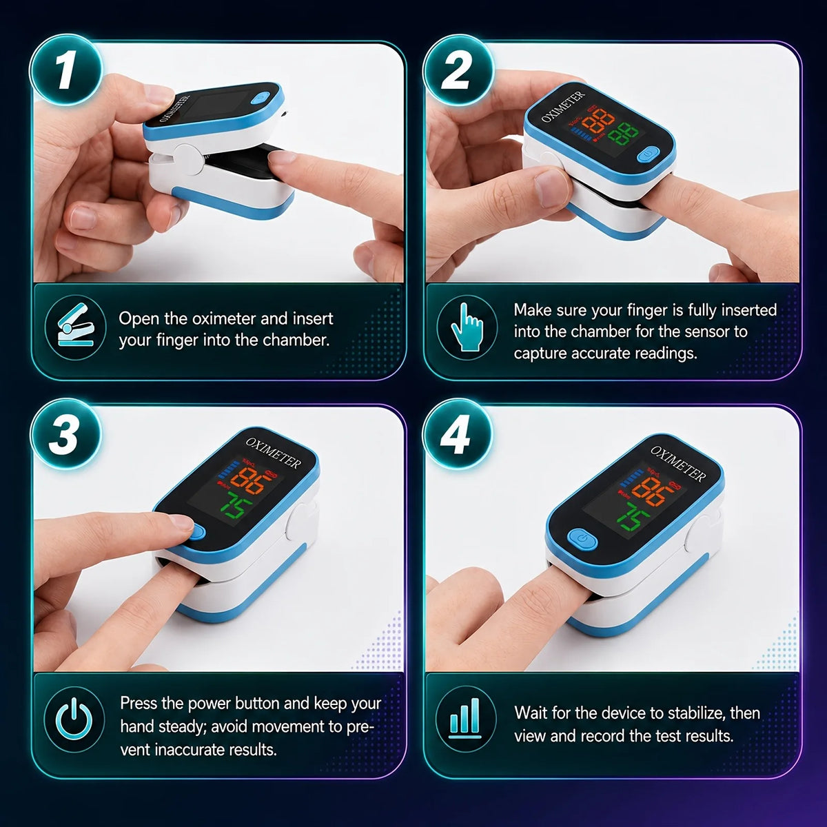 Jitesy Finger Pulse Oximeter for Oxygen Saturation and Heart Rate